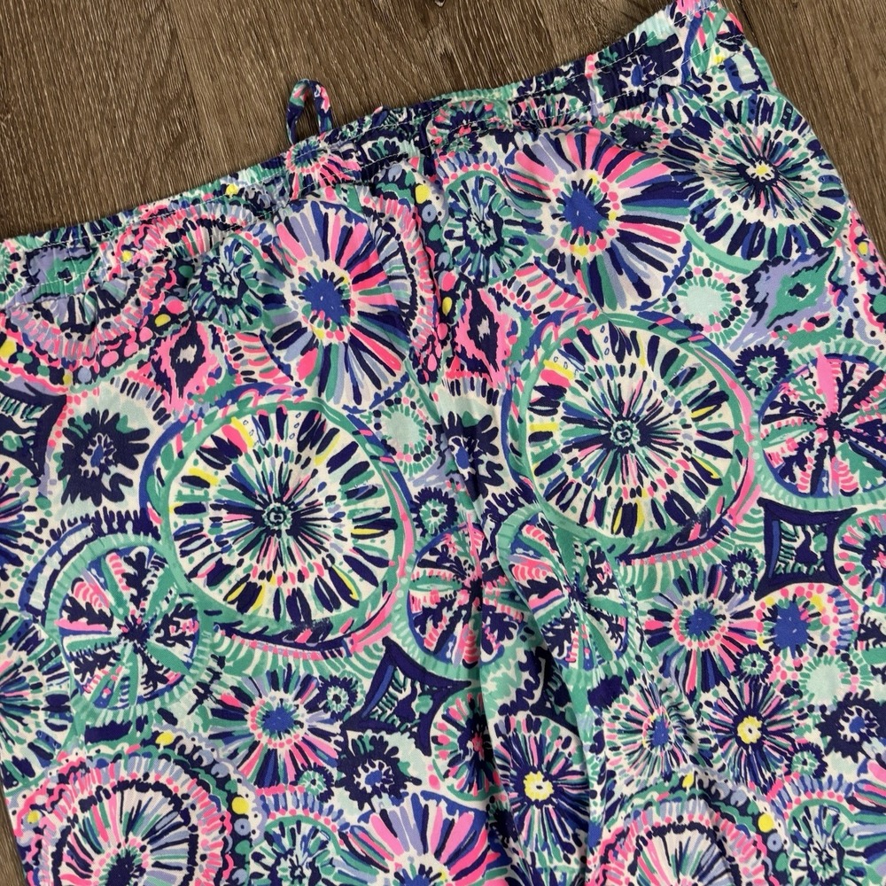 Lilly Pulitzer Piper Jogger Pants M Elastic Waist Tassels Swim Only Print - Picture 8 of 12